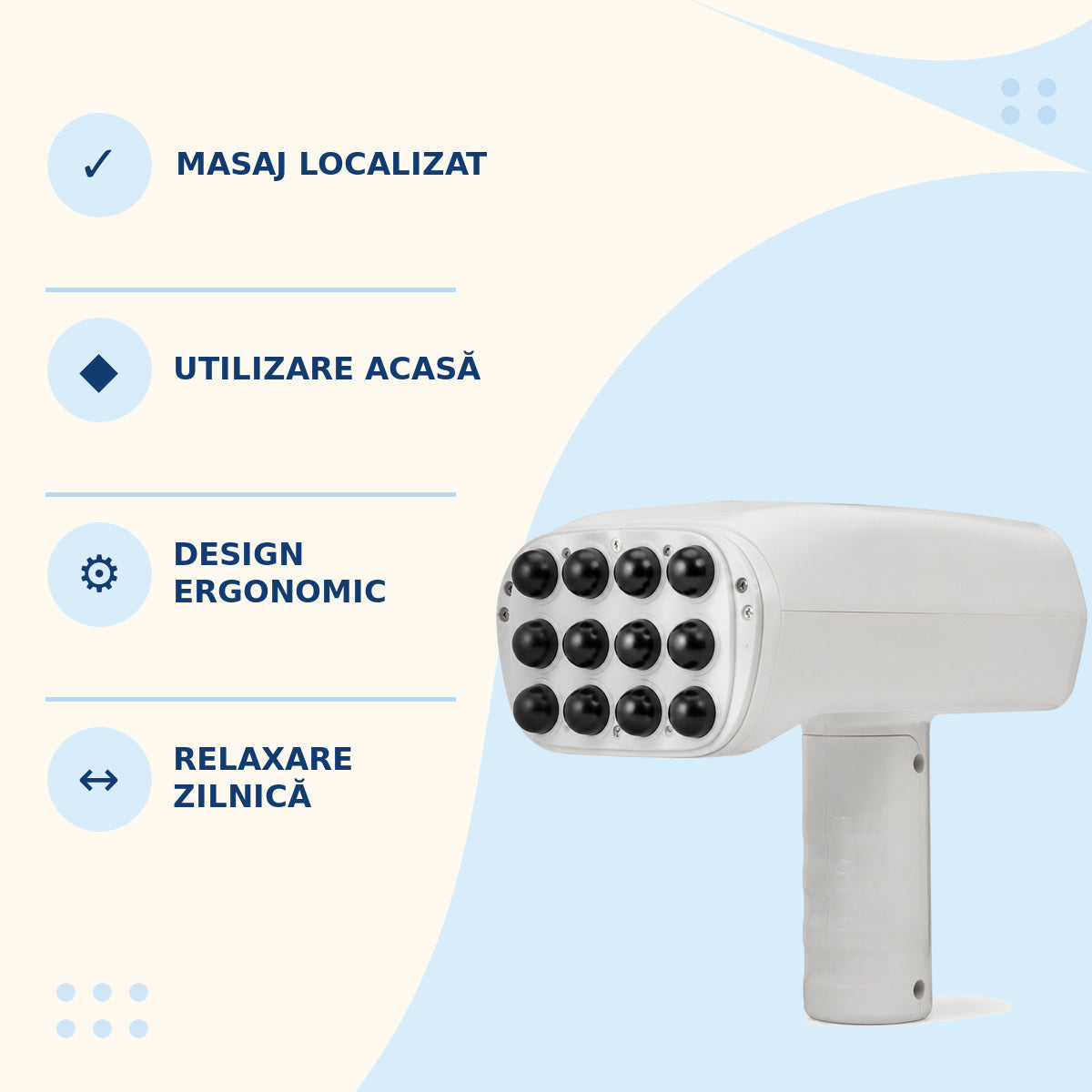 Aparat Electric de Masaj cu 12 Capete, Reîncărcabil – imagine 3