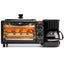 Aparat electric, multifunctional, pentru mic dejun si cafea, cu grill si cuptor incorporat, din metal, capacitate 9L, putere 1250 W, negru