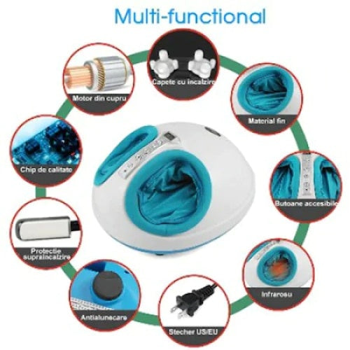 Aparat masaj pentru picioare FOXMAG24, multifunctional, infrarosu, electric, alb