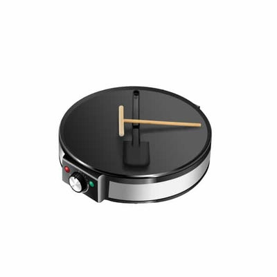 Aparat pentru clatite 1200W, plita 30cm, temperatura ajustabila, negru/inox