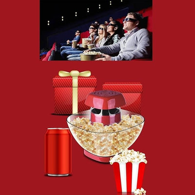 Aparat pentru facut popcorn, cu aer cald, pentru gatit fara ulei si grasimi, bol de servire deatasabil, putere 1200W, rosu