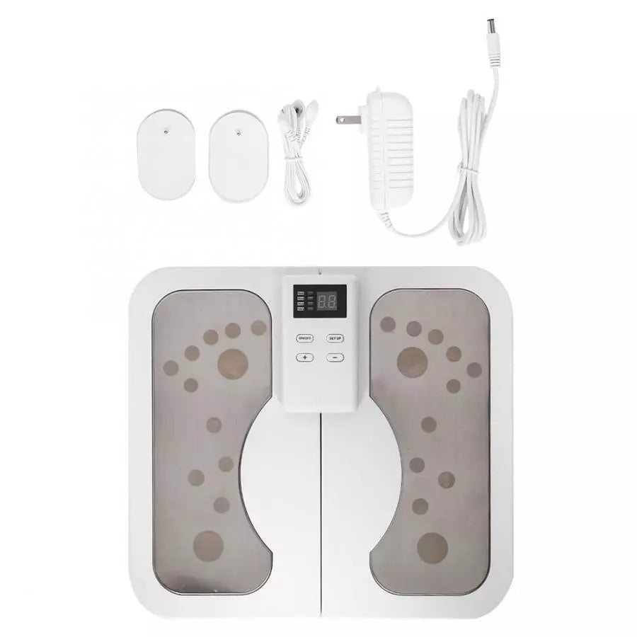 Aparat pentru masajul picioarelor, cu stimulator musculat electric tip ventuze, pentru ameliorarea durerilor, imbunatatirea circulatiei sangelui, alb
