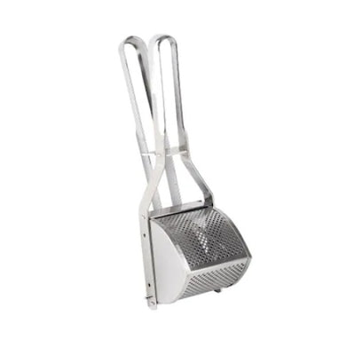 Aparat pentru presat cartofi, legume, din otel inoxidabil, dimensiuni 30 x 10 cm, argintiu