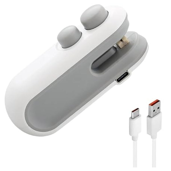 Aparat pentru sigilat pungi, portabila, cu taietor integrat, sigilare rapida, design ergonomic, indicator luminos, alb