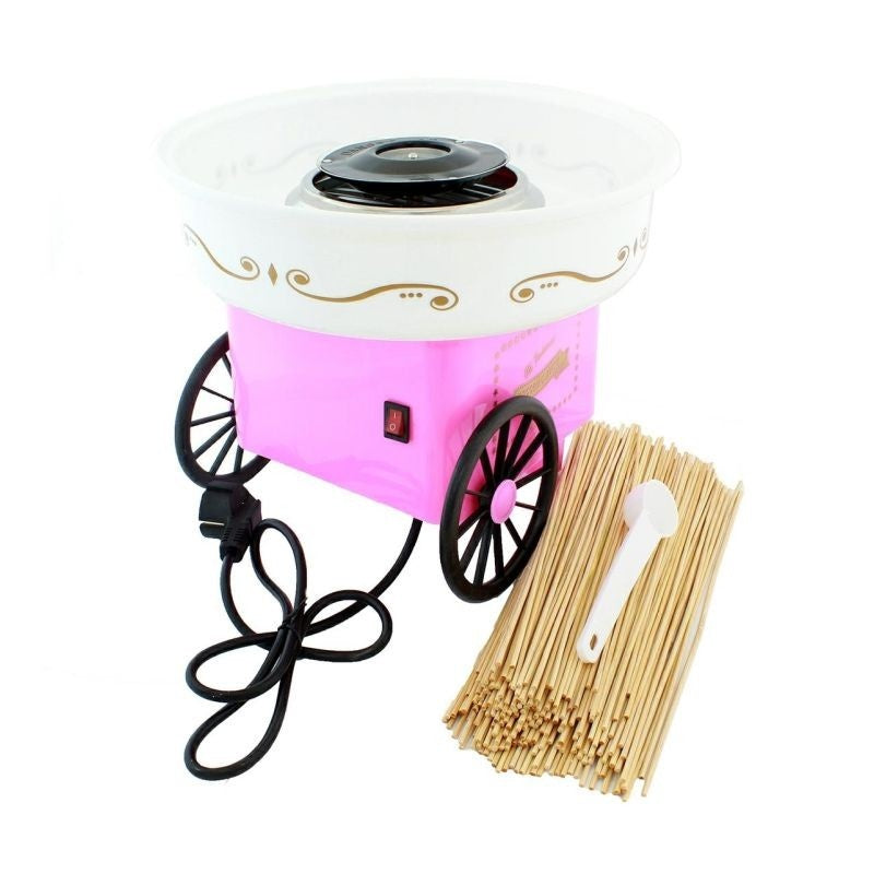 Aparat Profesional De Facut Vata De Zahar FOXMAG24®, cu 210 Bete Incluse, 500W, Culoare Roz