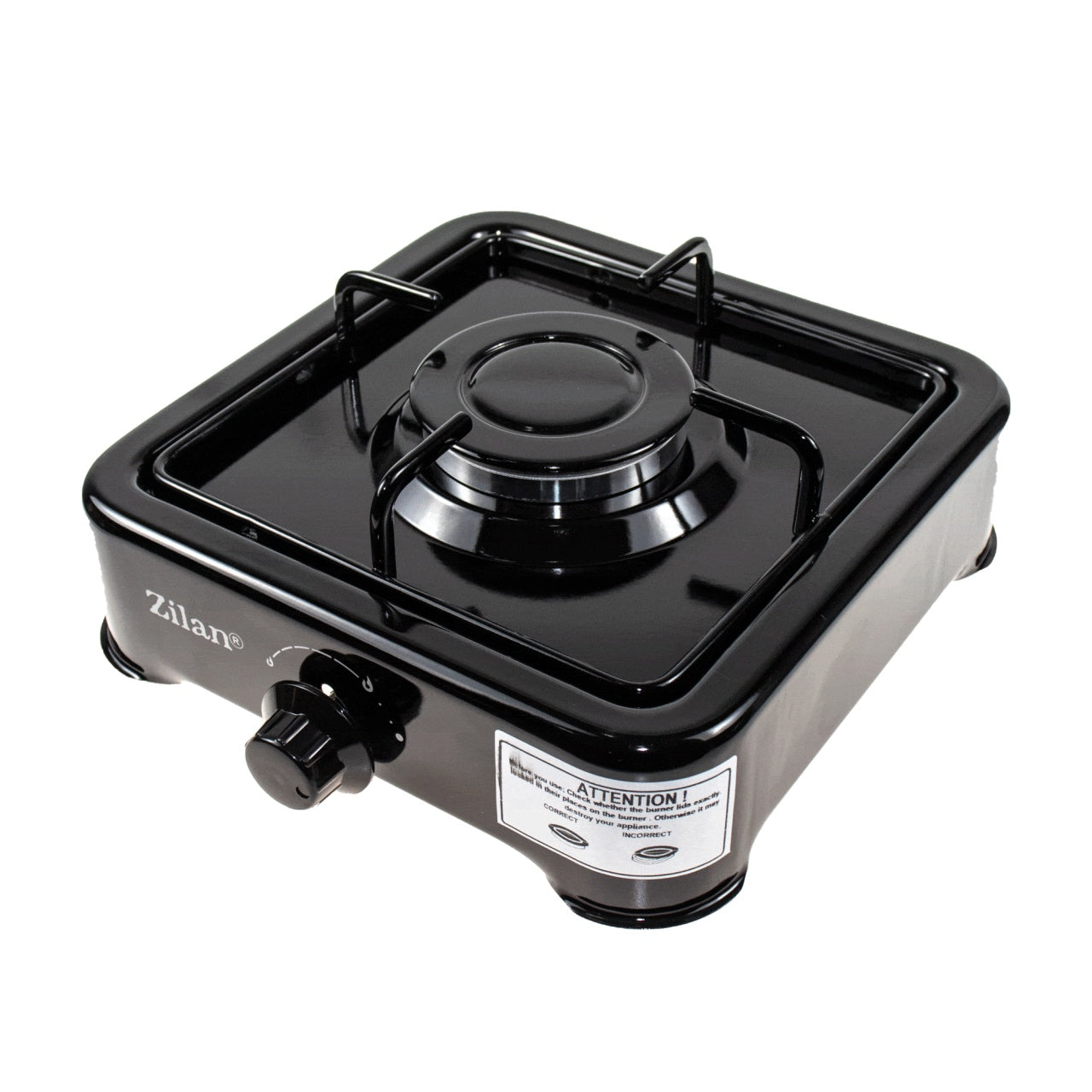 Aragaz 1 ochi alimentare butelie, metal emailat, negru, 1600W