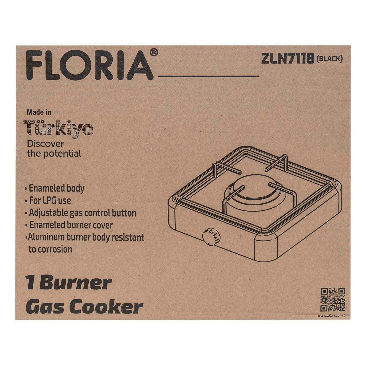 Aragaz 1 ochi cu alimentare la butelie, culoare negru, putere 2kw