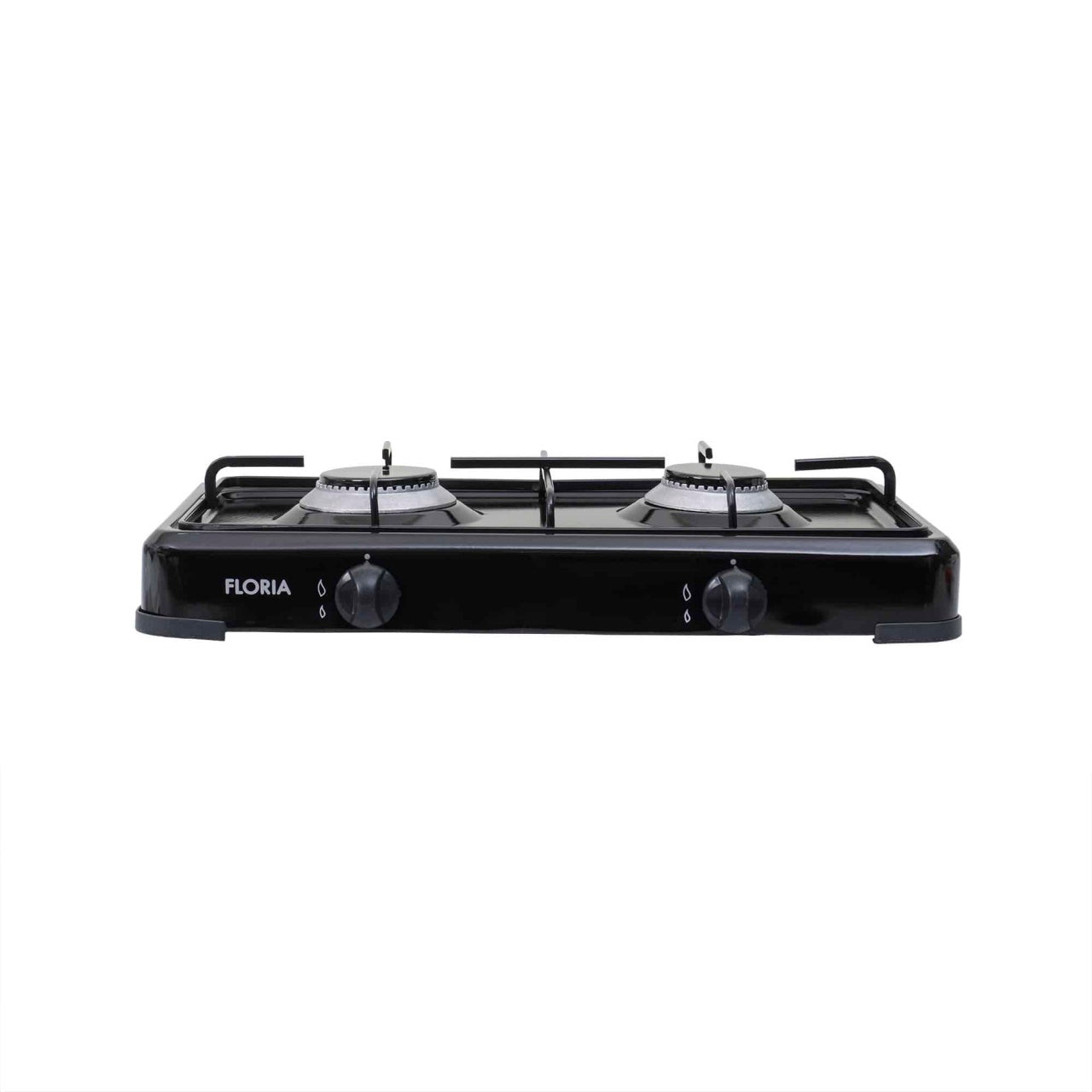 Aragaz 2 ochiuri 51x28 cm cu ceas, furtun 2m si aprinzator, negru