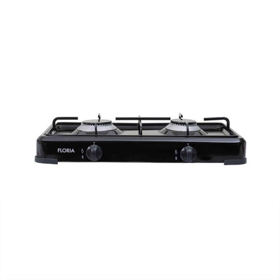 Aragaz 2 ochiuri 51x28 cm cu ceas, furtun 2m si aprinzator, negru
