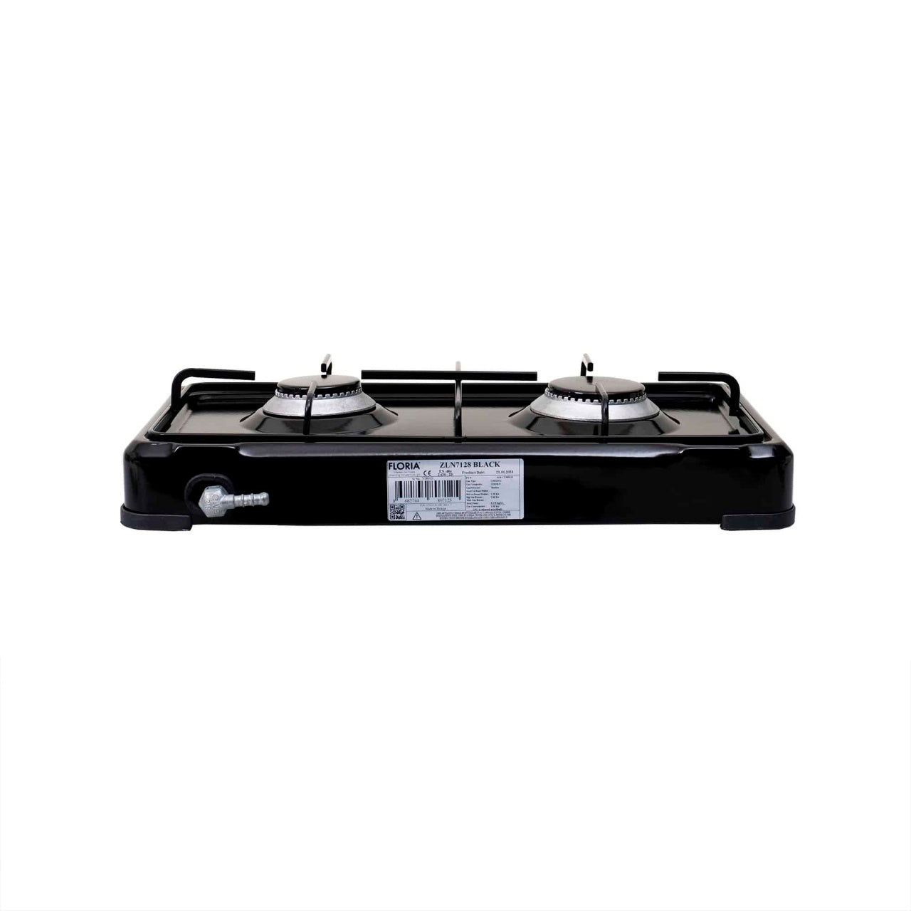Aragaz 2 ochiuri 51x28 cm cu ceas, furtun 2m si aprinzator, negru