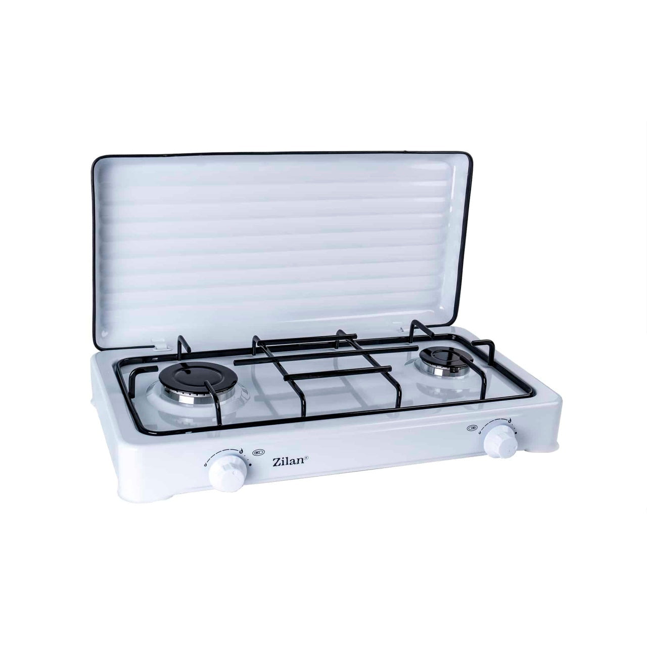 Aragaz 2 ochiuri cu alimentare la butelie, alb, 58x32x11 cm
