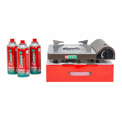 Aragaz camping 3.5kW cu aprindere automata si 3 butelii gaz 410ml