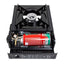 Aragaz camping cu aprindere automata, dubla alimentare butelie spray sau gaz, negru