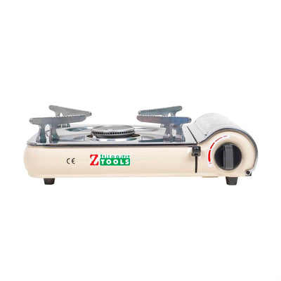Aragaz camping inox cu aprindere electrica, 2.5kW, crem, 1 arzator