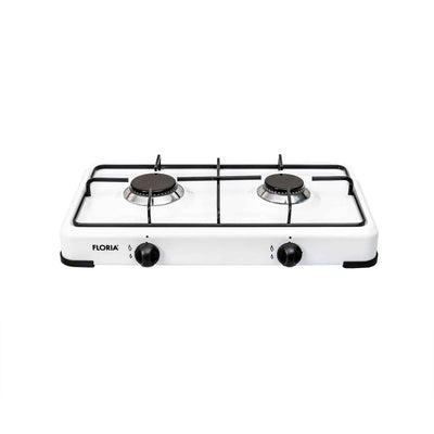 Aragaz cu 2 ochiuri, alimentare butelie, metal emailat, alb, 51x28x9.5 cm