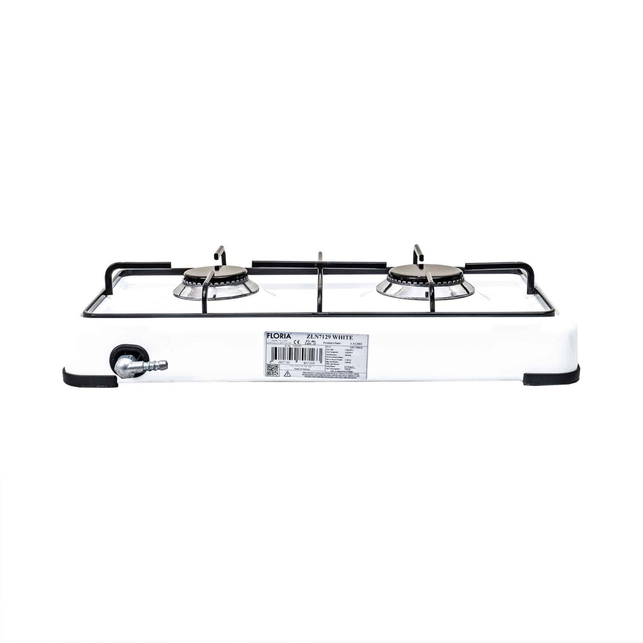 Aragaz cu 2 ochiuri, alimentare butelie, metal emailat, alb, 51x28x9.5 cm