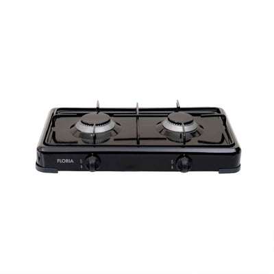 Aragaz cu 2 ochiuri, alimentare butelie, negru, dimensiuni 51x28x9.5 cm