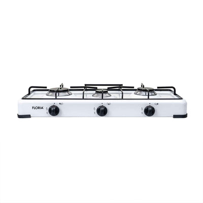 Aragaz cu 3 ochiuri, alimentare butelie, alb, dimensiuni compacte