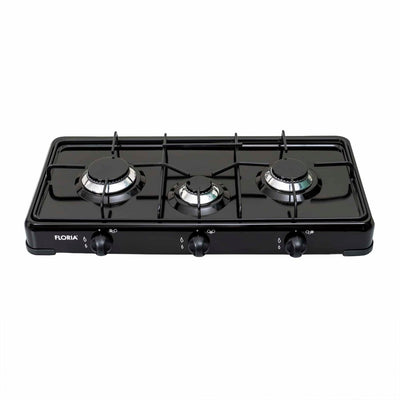 Aragaz cu 3 ochiuri, alimentare butelie, negru, dimensiuni 62x30x10.5 cm