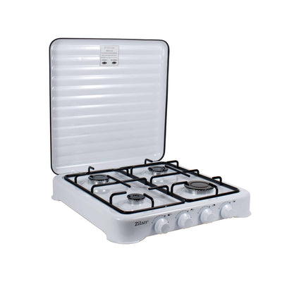 Aragaz cu 4 ochiuri, alimentare pe butelie, culoare alba, compact