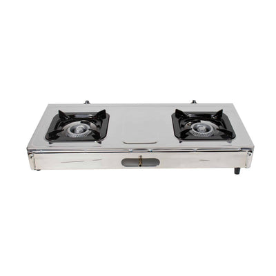 Aragaz inox cu 2 ochiuri si aprindere piezo, alimentare la butelie