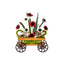 Aranjament caruta din lemn cu flori textile multicolor, 30 cm inaltime