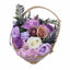 Aranjament floral cu trandafiri multicolori din sapun in cos lemn, parfum delicat