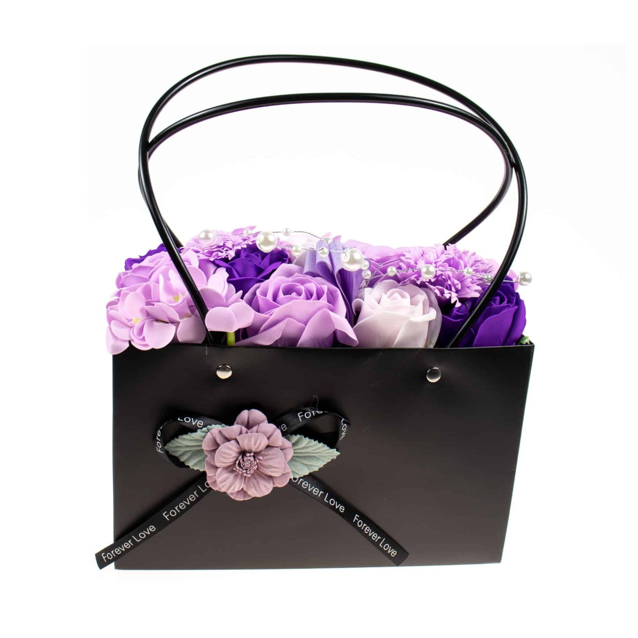 Aranjament floral cu trandafiri multicolori din sapun, parfum delicat, cadou elegant