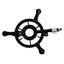 Arzator rotund, pirostrie din fonta, FOXMAG24, diametru 33cm, 2.5m furtun, 2 coliere, stut butelie