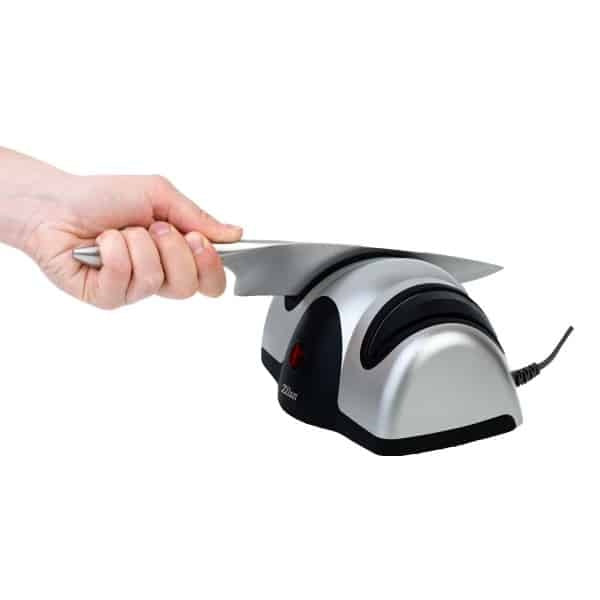 Ascutitor de cutite electric, 40W, doua nivele de ascutire, culoare gri