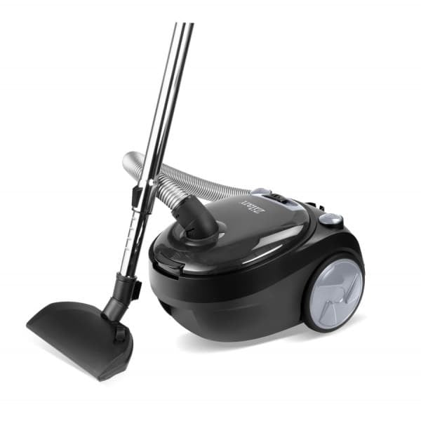 Aspirator fara sac negru, putere 2000W, capacitate 1L, maner transport