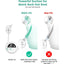 Aspirator nazal electric, cu 9 trepte de absorbtie, 3 varfuri, muzica pentru distragerea copiilor, silentios, lumina de veghe, rezervor mare de stocare secretii, display LED, alb
