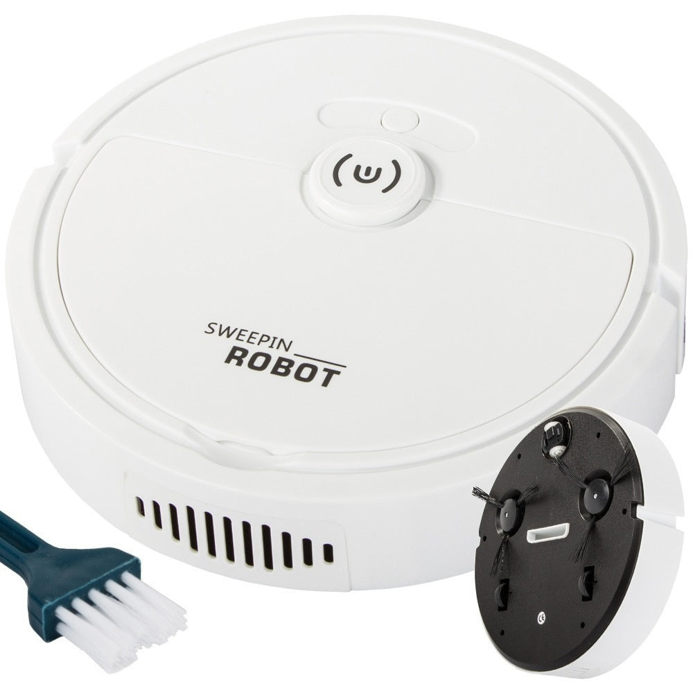 Aspirator robot, incarcare USB, Umed/Uscat, Ultra-Subțire, 22 x 6 cm, alb