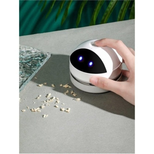 Aspirator robot pentru birou, cu functii multiple, cu recipient de praf detasabil si lavabil, reincarcabil, alb/negru