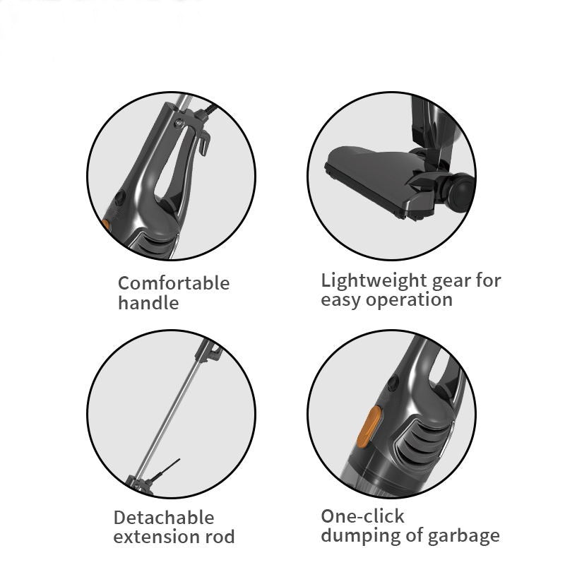 Aspirator vertical, putere 900W, sistem de filtrare ciclonic, capacitate recipient pentru praf 1L, accesorii pentru spatiile inguste, negru