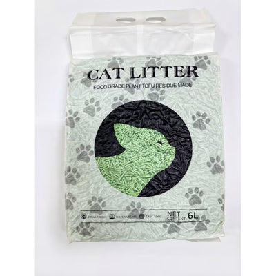 Asternut igienic pentru pisici, tofu, 6 L, Formare rapida a bulgarilor, Aroma de mar verde