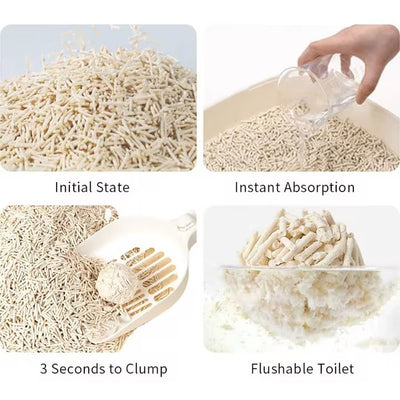 Asternut igienic pentru pisici, tofu, 6 L, Formare rapida a bulgarilor, Aroma de lamaie