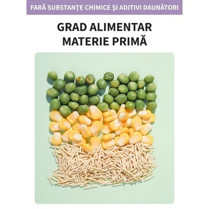 Asternut igienic pentru pisici, tofu, 6 L, Formare rapida a bulgarilor, Aroma de lamaie