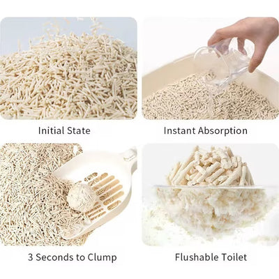 Asternut igienic pentru pisici, tofu, 6 L, Formare rapida a bulgarilor, fara aroma