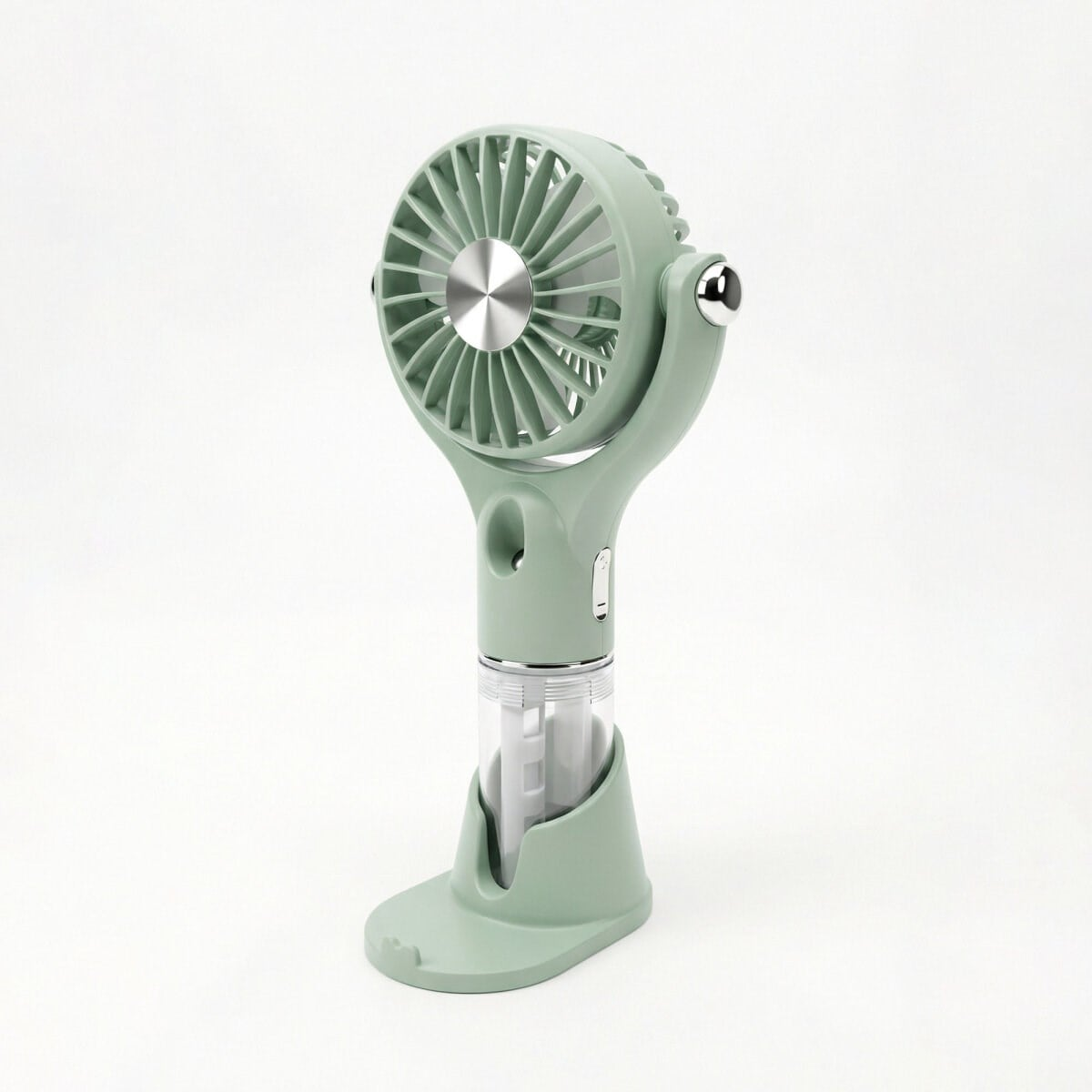 Ventilator portabil de mână, reîncărcabil prin USB, funcție de pulverizare a apei, oscilant, cu suport de masa