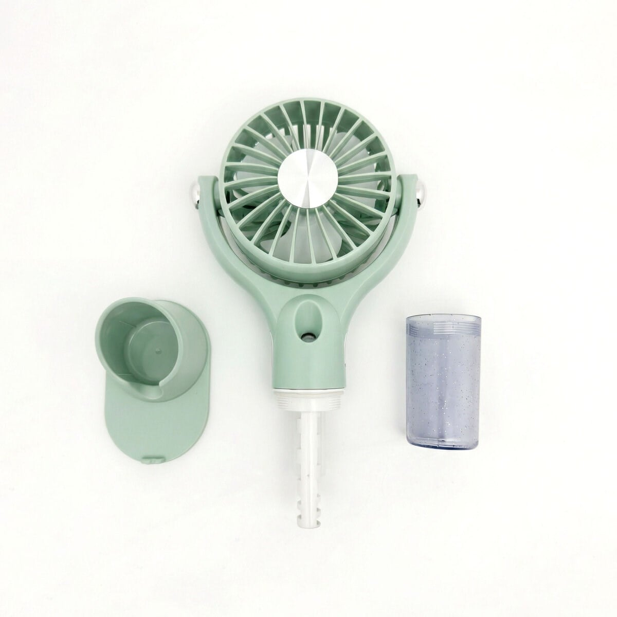 Ventilator portabil de mână, reîncărcabil prin USB, funcție de pulverizare a apei, oscilant, cu suport de masa