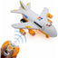 Avion de jucarie, cu telecomanda, sunete si lumini, functioneaza cu baterii, din ABS, alb
