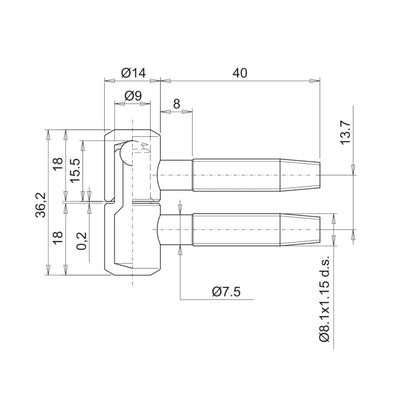 Balama Otlav M+F 055 2T 48x14 mm pentru mobilier