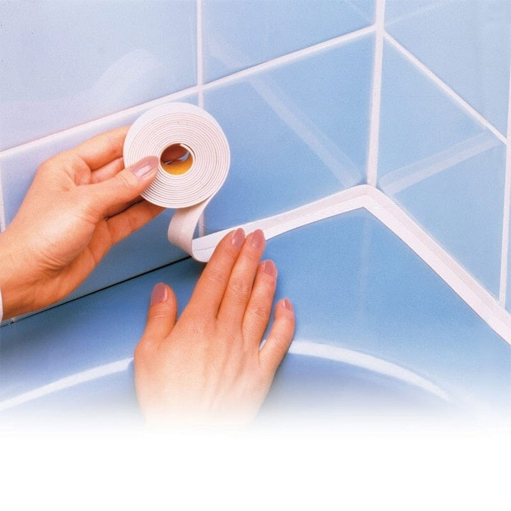 Banda adeziva pentru etansarea spatiilor mici, impermeabila, rezistenta la temperaturi si praf, lavabila, din silicon, lungime 3m, alb