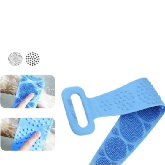 Banda pentru igiena corporala FOXMAG24, 2in1, masaj si exfoliere, silicon, albastru