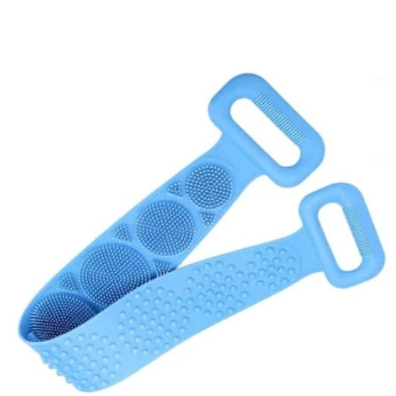 Banda pentru igiena corporala FOXMAG24, 2in1, masaj si exfoliere, silicon, albastru