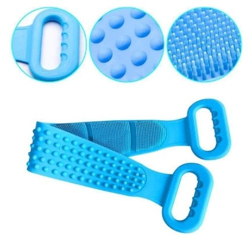 Banda pentru masaj corporal FOXMAG24 cu 2 fete, din silicon, maseaza, curata, culoare albastru
