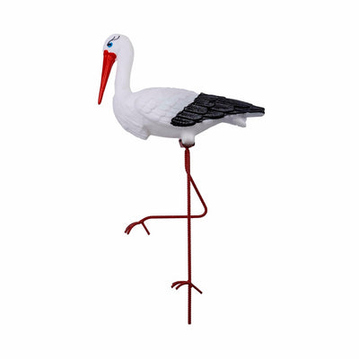 Barza decorativa pentru gradina, 65 cm, plastic durabil si picioare metalice