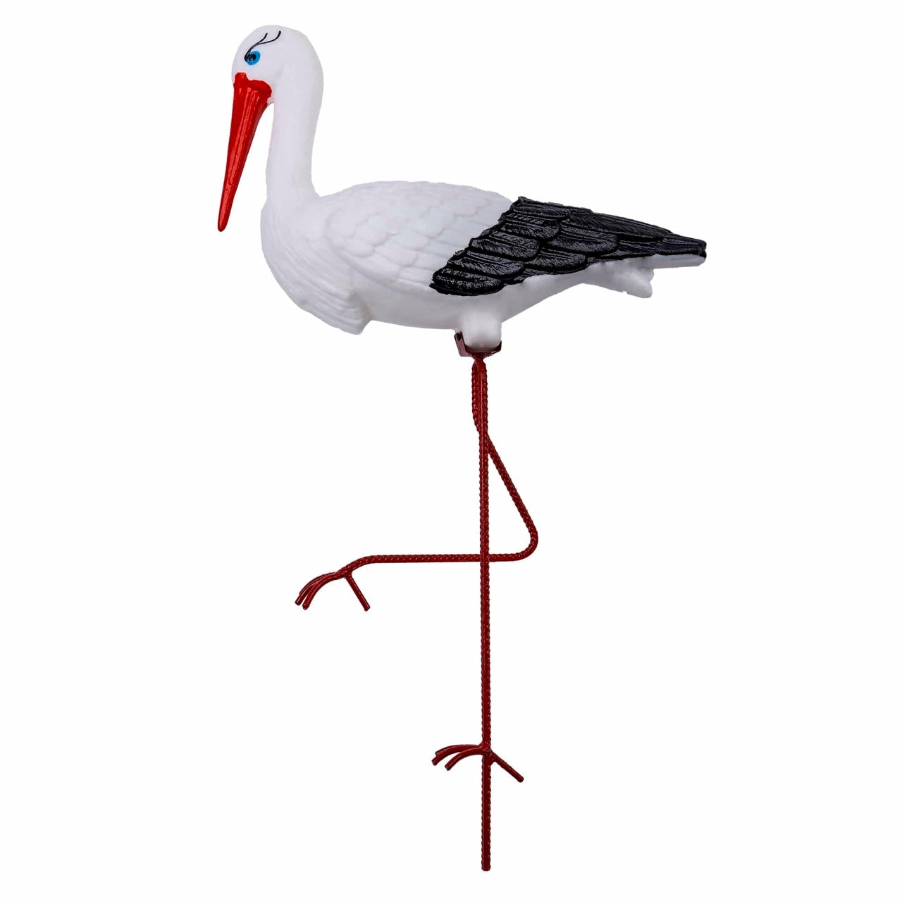 Barza decorativa pentru gradina, 83 cm, plastic durabil si picioare metalice