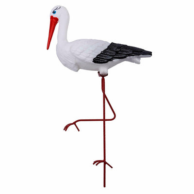 Barza decorativa pentru gradina, 83 cm, plastic durabil si picioare metalice
